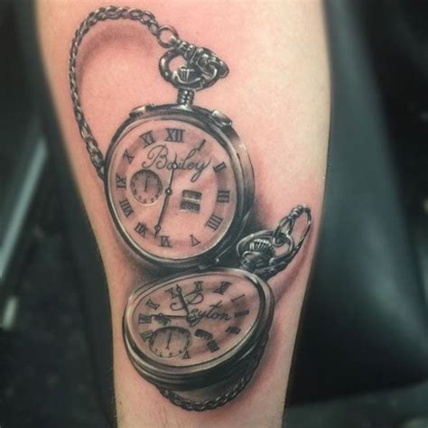 Ideas clock tattoo with name and date of birth. Pin on TATTO