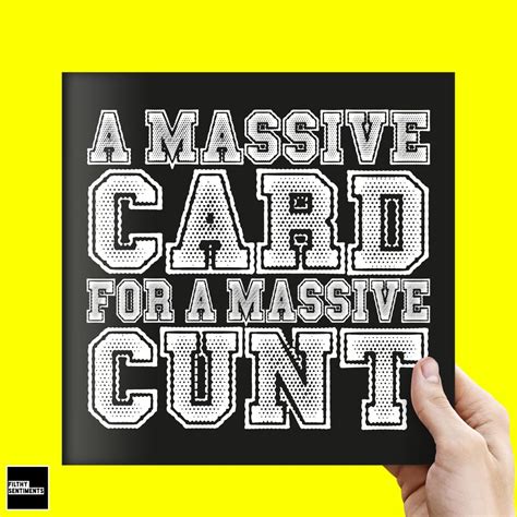 Funny Cunt Birthday Card Cunt Card Naughty Cards