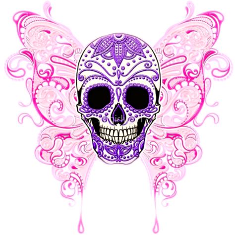 Sugarskull Pink Purple Skull Sticker By Inahelene87