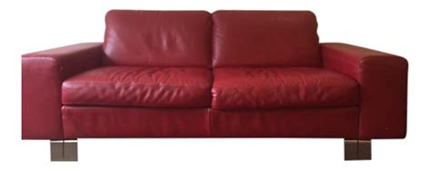 Red leather sofa,chair & ottoman. Natuzzi Italian Red Leather Loveseat on Chairish.com | Red ...