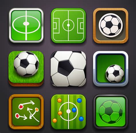 Square Soccer Balls Icons Vector Set Free Vector In Adobe Illustrator