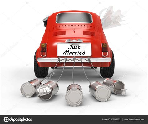 Just married auto frisch verheiratet auto geldgeschenke. Just Married Auto auf weiß — Stockfoto © tom19275 #139082672