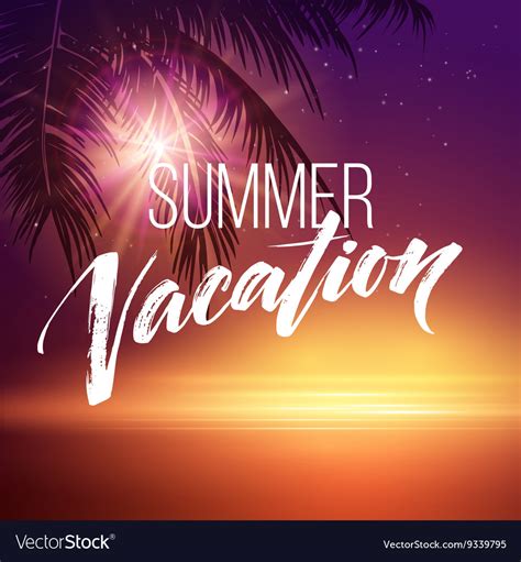 Summer Vacation Handwriting Typography Lettering Vector Image