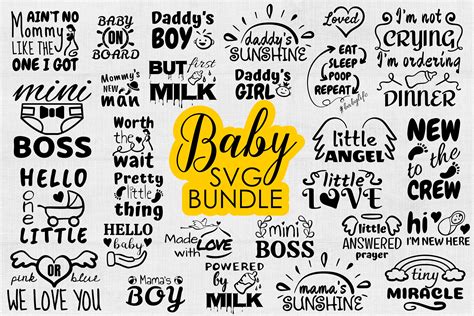 Baby Svg Bundle Baby Onesie Funny Quote Svg Cut Files 910383 Cut