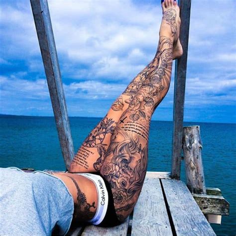 22 awesome leg sleeve tattoos designbump