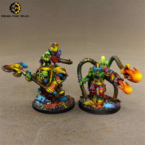 40k Colourful Orks Minis For War Painting Studio