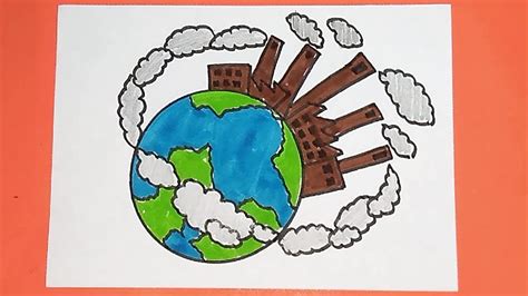 How To Draw An Air Pollution Save Earth And Save Environment Drawings