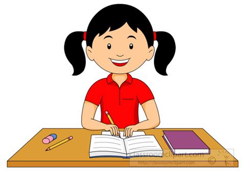 Girl Doing School Work Clipart Clip Art Library