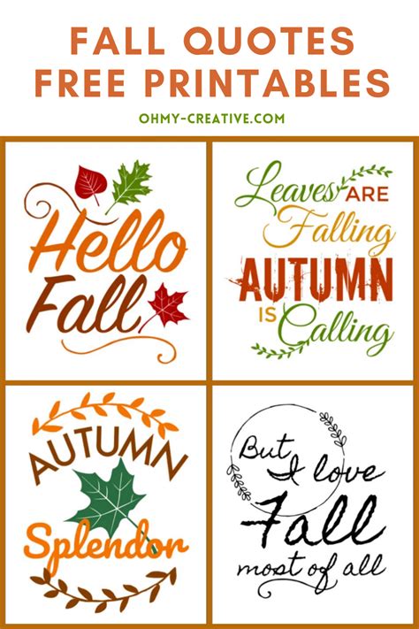 Fall Quotes Free Printables For Autumn Autumn Quotes Easy Diy Fall