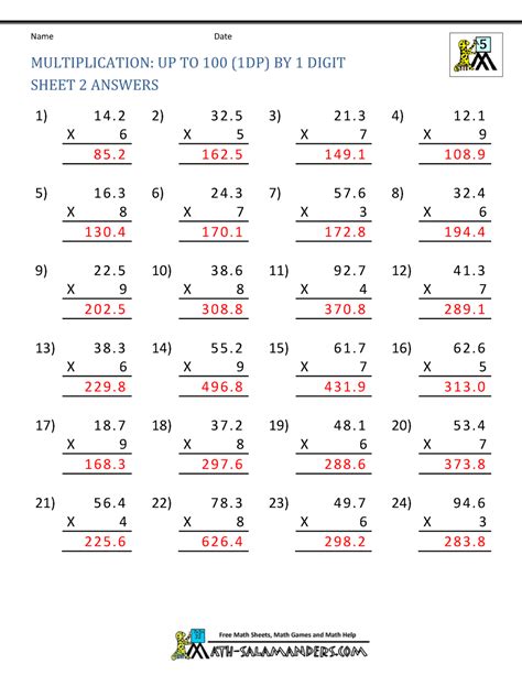 Free interactive exercises to practice online or download as pdf to print. 94 FREE DOWNLOAD WORKSHEETS FOR MULTIPLICATION OF DECIMALS ...