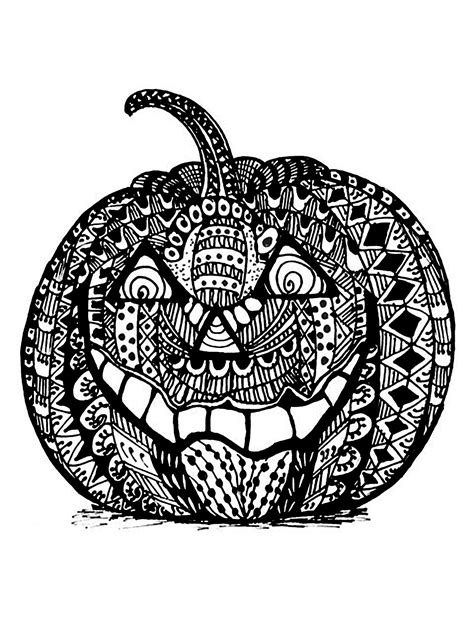 20+ printable halloween pages to color while eating all the candy corn. Halloween zentangle pumpkin - Halloween Adult Coloring Pages