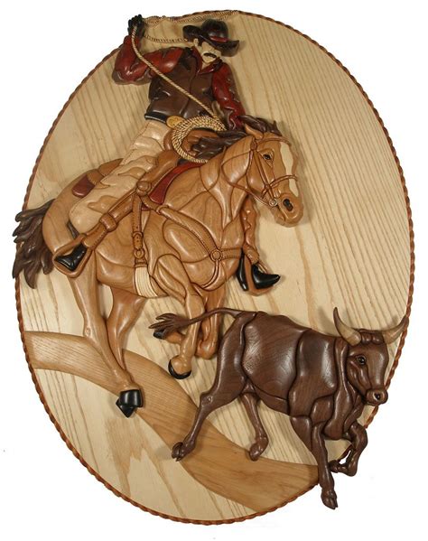 Experience The Artistry Of The Intarsia Cowboy Roper