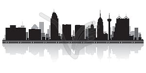 San Antonio City Skyline Silhouette Royalty Free Vector Clipart