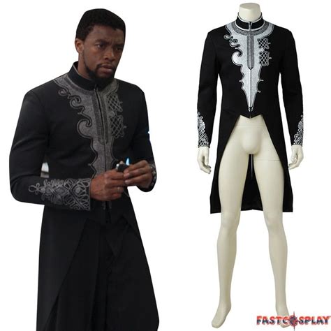 2018 Black Panther Outfit Costume Tchalla Black Panther Cosplay Coat