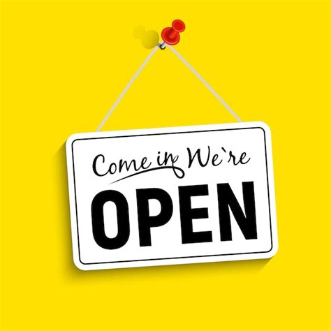 Come In We Are Open Sign Illustration Premium Vector