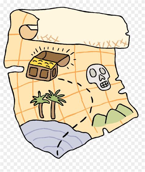 Cartoon Pirate Treasure Map Map To Find Gold Free Transparent Png