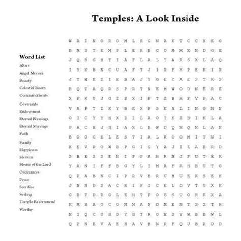 Temple Word Search Spring 2015 Lds Special Section