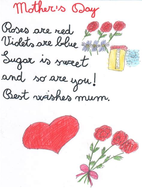 30 Touching Mothers Day Poems From Kids School Pinterest Poem