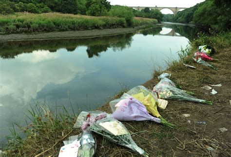 Tributes To Girls Killed In River Wear At Fatfield Near Washington