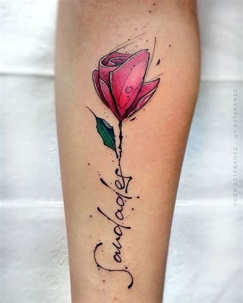 Tatuaje Frase Saudade Y Flor Tatuajes Para Mujeres