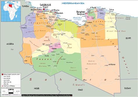 Libya Map Political Worldometer