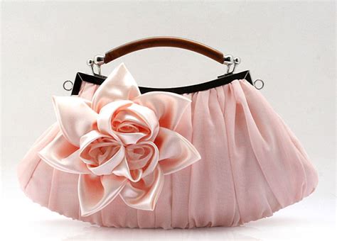 Soft Pink Bridal Clutch Elegant Eye Catching Luxurious Handle Rose Bag