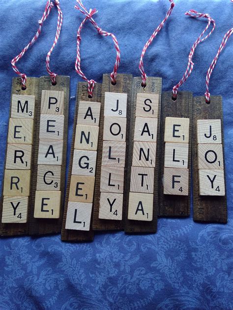 Scrabble Christmas Ornaments Set Of Four Etsy