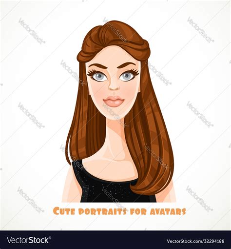 Beautiful Young Brunette Woman With A Lush Long Vector Image