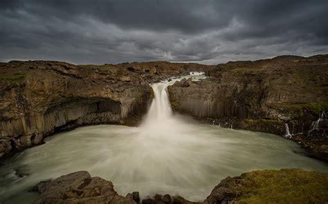 Rocks Waterfall Iceland Coast River Hd Wallpaper Peakpx