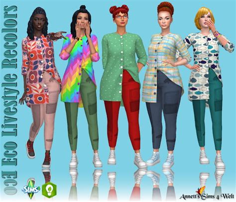 Eco Lifestyle Outfit Recolors At Annetts Sims 4 Welt The Sims 4 Catalog