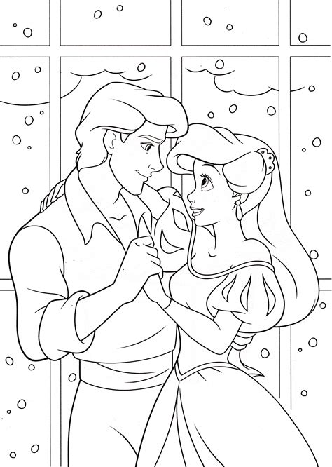 walt disney coloring pages prince eric amp princess ariel best coloring pages collections