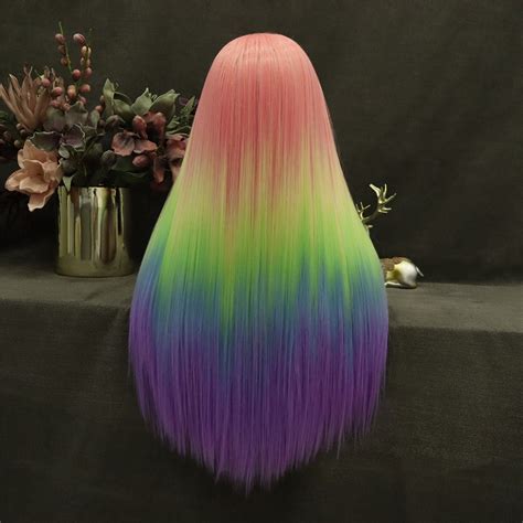 Morning Glow Long Straight Lace Wig Ombre Multicolor Wigs Imstylewigs