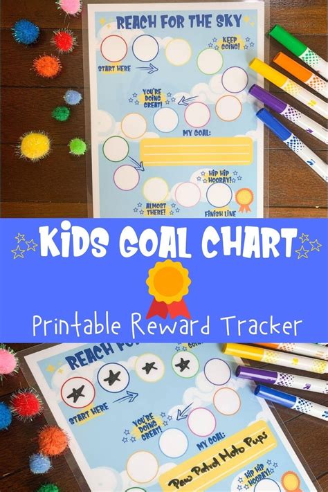 This Colorful Learning Printable Illustrates A Goal Chart For Kids