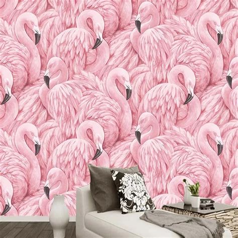 Flamingos Bird Animal Wallpaper Murals For Living Room Home Wall Decor