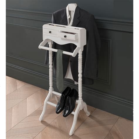Antique French Style White Finished Valet Stand | HomesDirect365