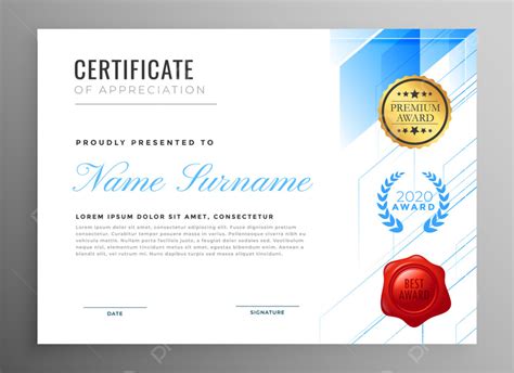Modern Certificate Of Appreciation Template Design Template Download On