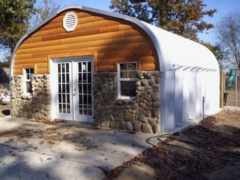 Steelmaster A Model 30x50 With Wood And Rock Front Detail Quonset Hut