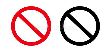 Icon Symbol Ban Sign Forbidden Circle Sign Stop Entry And Slash Line