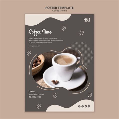 Movie posters spanning the entire 20th century to present day. Free PSD | Coffee shop concept poster template