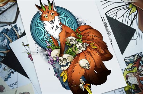 7 Tails Fox By Quidames On Deviantart Kitsune Fox Artwork Alien