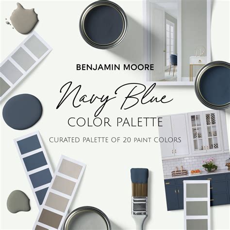 Benjamin Moore Navy Blue Paint Color Palette For Home Design Etsy