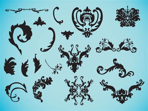 Victorian Design Vector Vector Set With Classical Ornament In