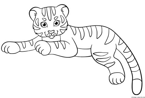 Coloriage Tigre En Plein Saut Imprimer Gratuit