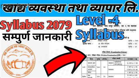 4th Level Syllabus Of Khadya Sansthan Khaddha Sansthan Syllabus