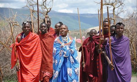 Maasai Tribes Man In Ngorongoro Crater Tanzania Masai People