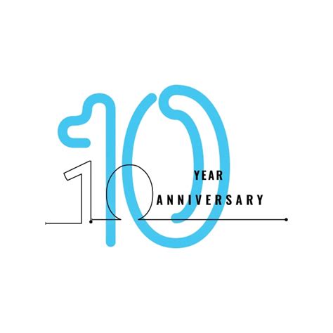 10 Anos Aniversário Comemoração Vector Design Para Celebração