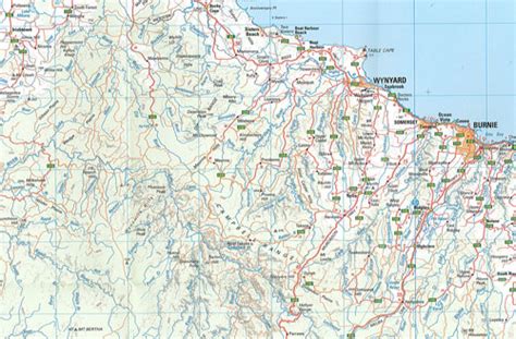 North West Tasmania 1250k Topographic Tasmap Map Of North West Tasmania