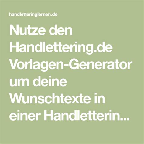 Handlettering #brushlettering #lernen warum solltet ihr das handlettering lernen? Nutze den Handlettering.de Vorlagen-Generator um deine ...