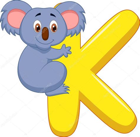 alfabet k z koala kreskówka — grafika wektorowa © tigatelu 28707267