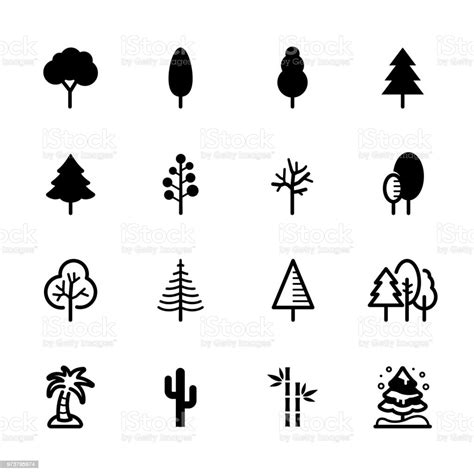 Tree Icons Stock Illustration Download Image Now Icon Symbol